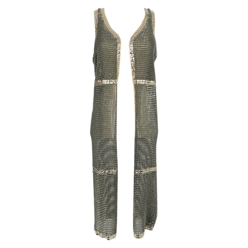 Paco Rabanne Cappotto in maglia argento metallizzato Taglia 36FR in vendita