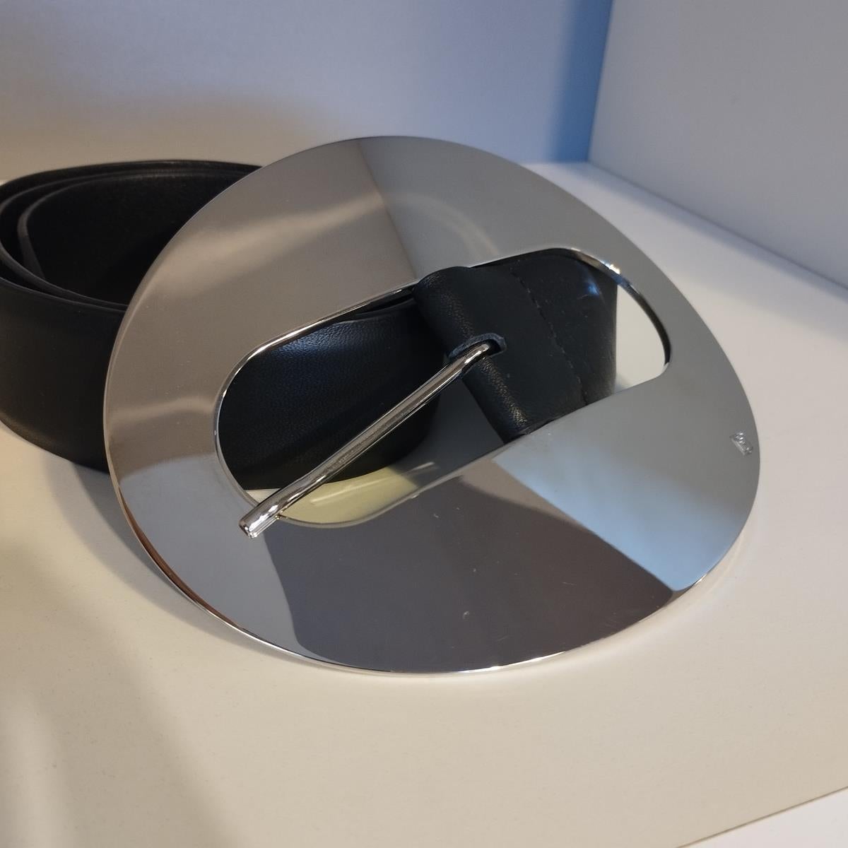 Paco Rabanne Leather and Steel Belt 80 In Excellent Condition In Gazzaniga (BG), IT