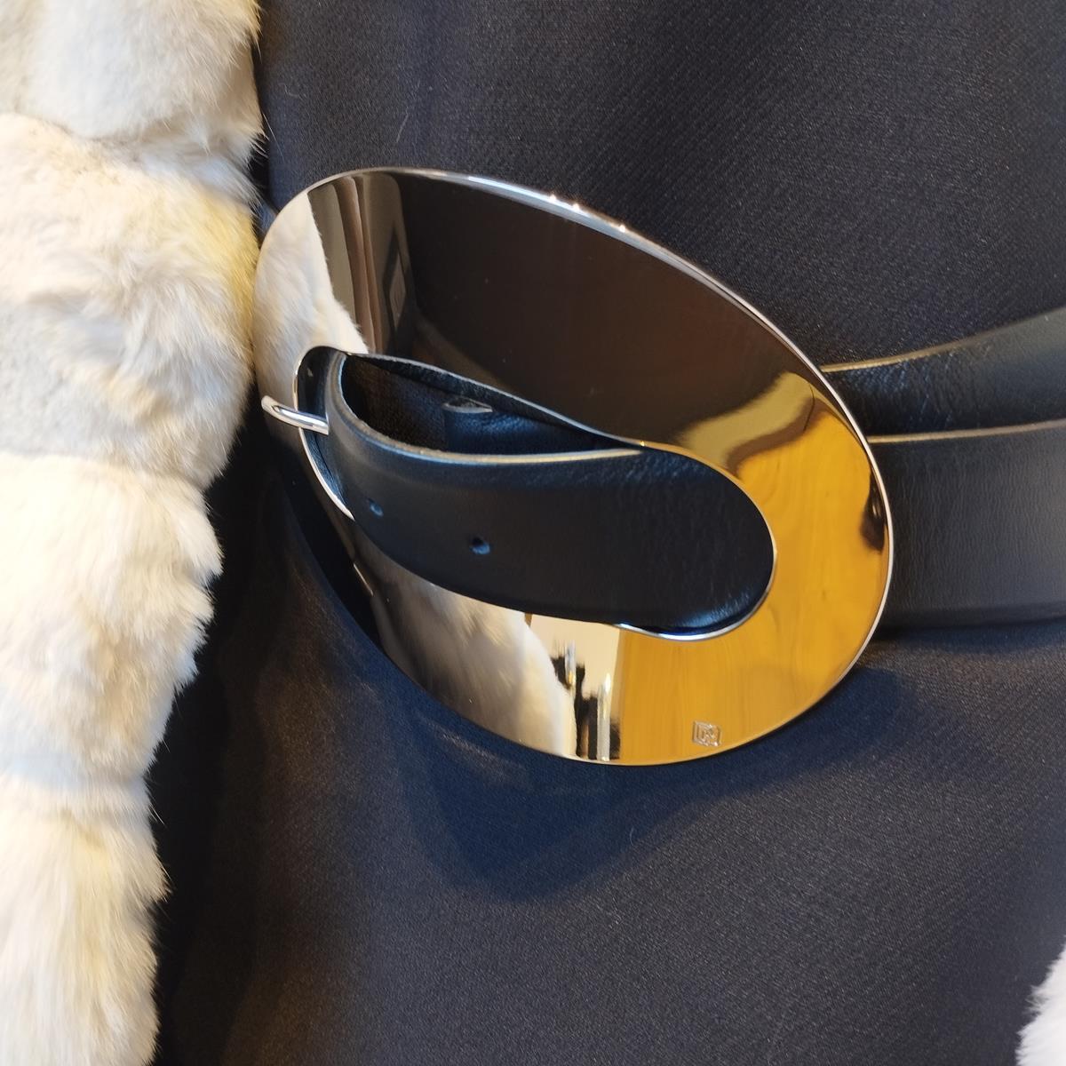 Paco Rabanne Leather and Steel Belt 80 4