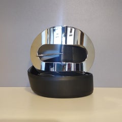 Paco Rabanne Gürtel aus Leder und Stahl 80
