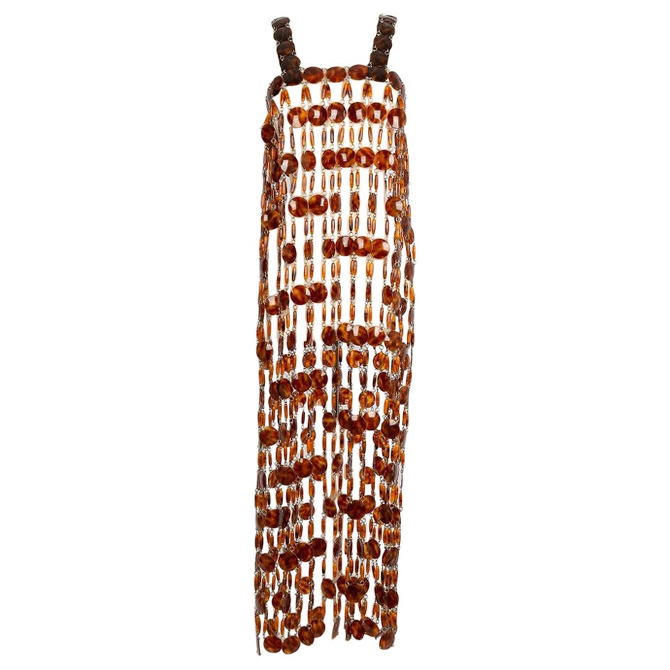 Paco Rabanne Long Dress in Rhodoïd Pastilles and Patterns
