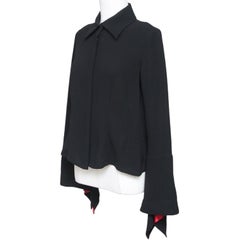 PACO RABANNE Long Sleeve Black Shirt Blouse Top Button Down Red Sz 40