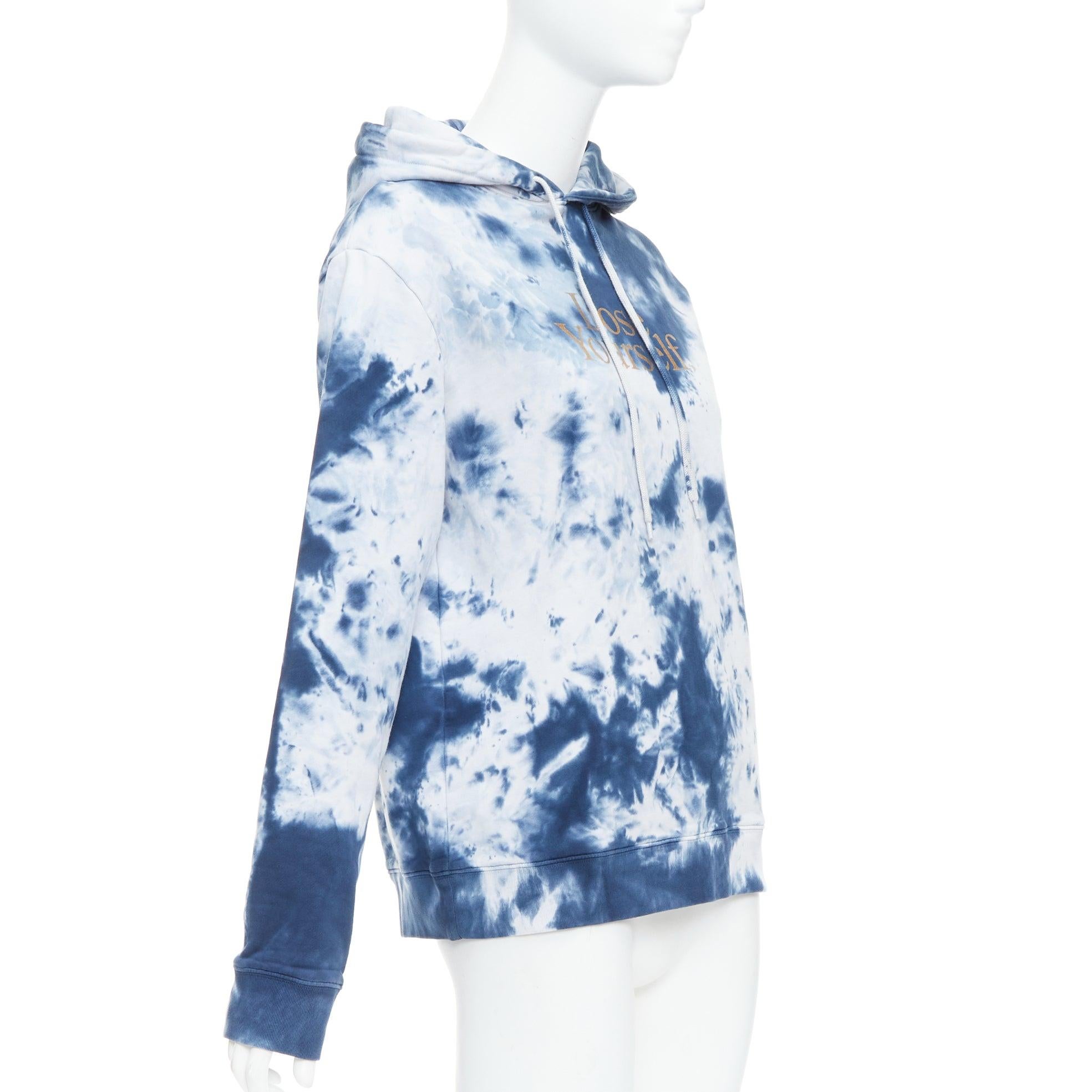Blue PACO RABANNE Lose Yourself blue cotton tie dye hoodie S For Sale
