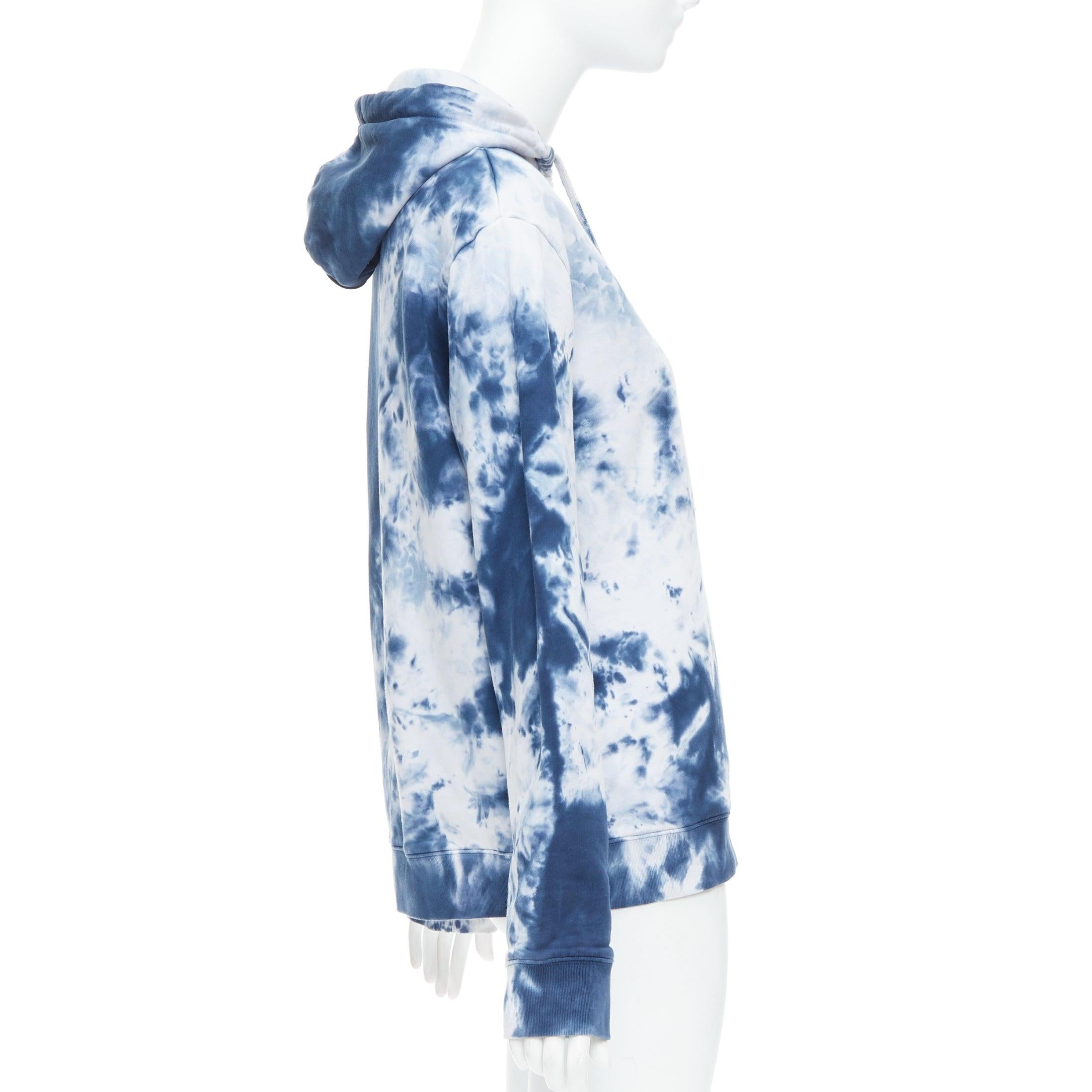 PACO RABANNE Lose Yourself blue cotton tie dye hoodie S In Excellent Condition For Sale In Hong Kong, NT