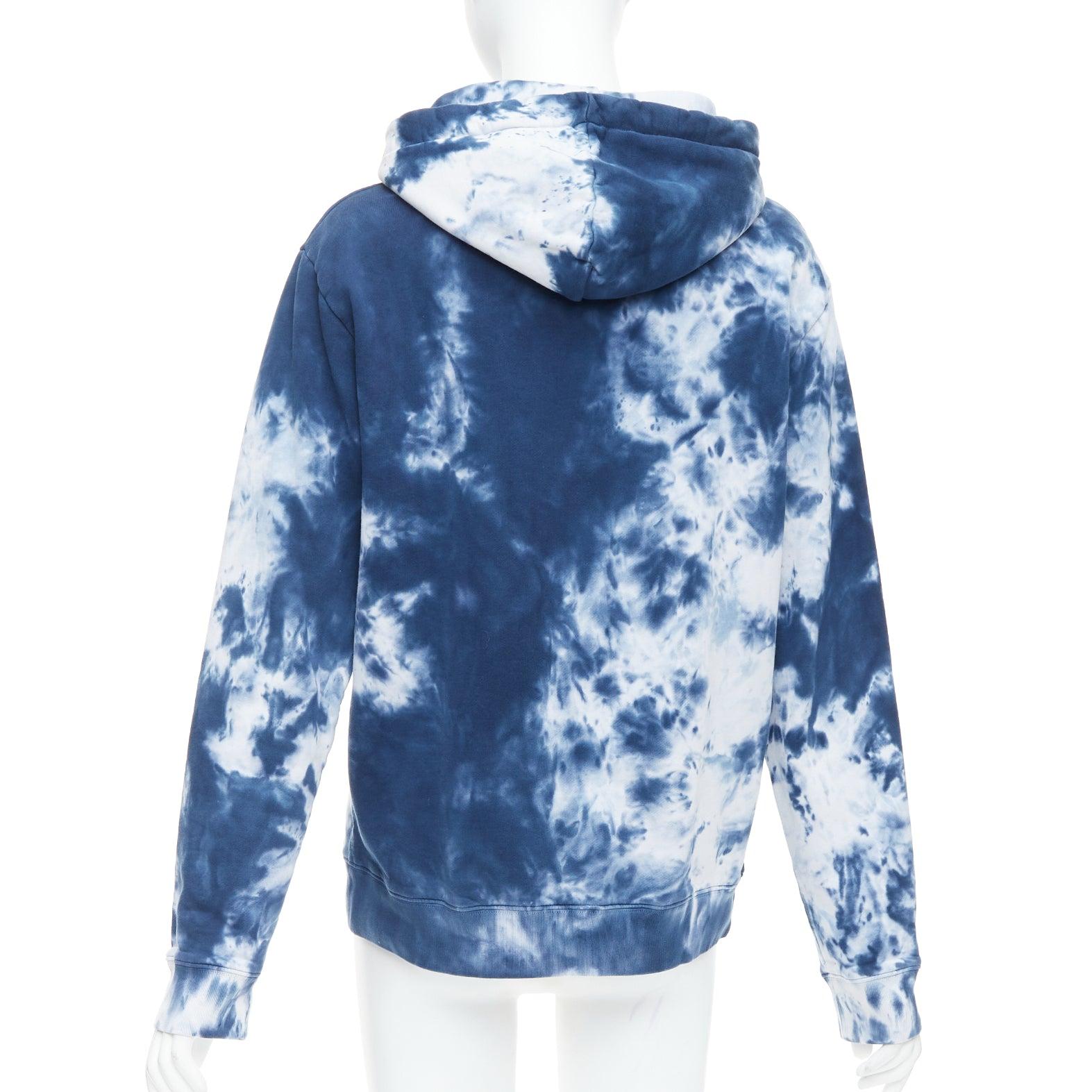 Women's PACO RABANNE Lose Yourself blue cotton tie dye hoodie S For Sale