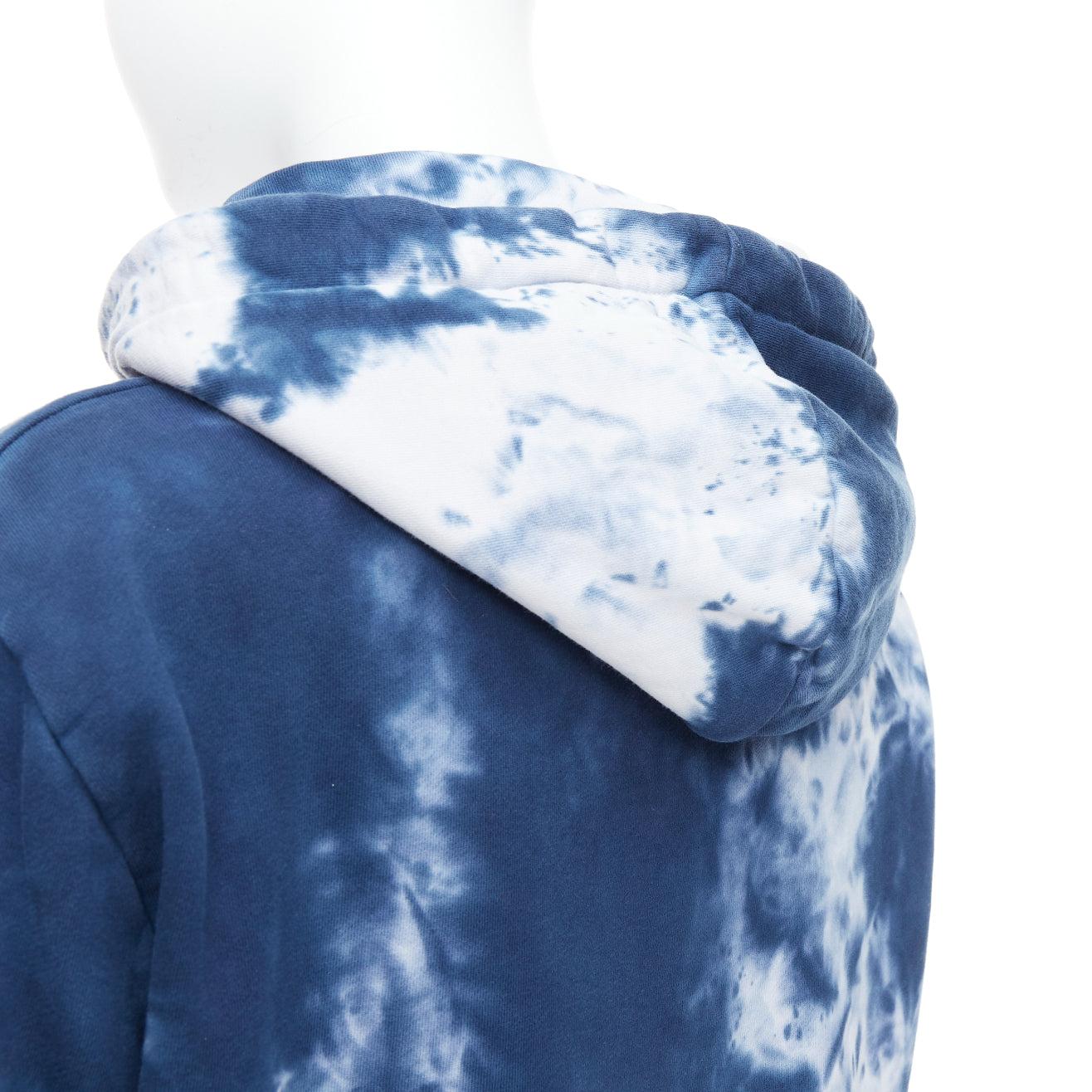 PACO RABANNE Lose Yourself blue cotton tie dye hoodie S For Sale 2