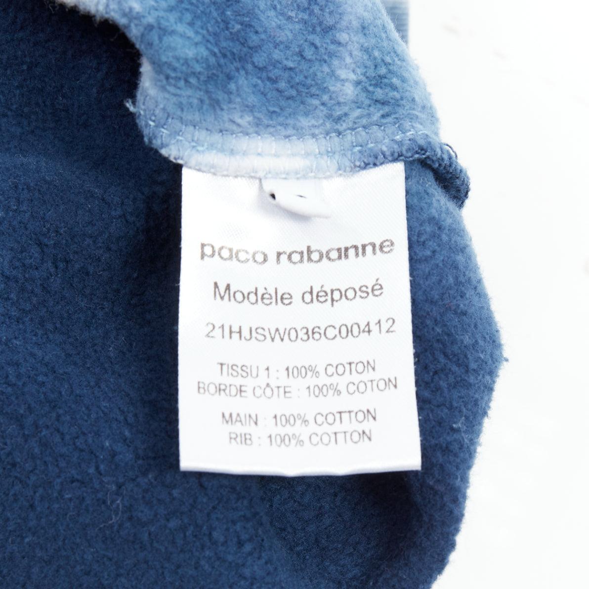 PACO RABANNE Lose Yourself blue cotton tie dye hoodie S For Sale 3