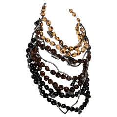 Paco Rabanne metal corset top with natural nut beads, ss 2003