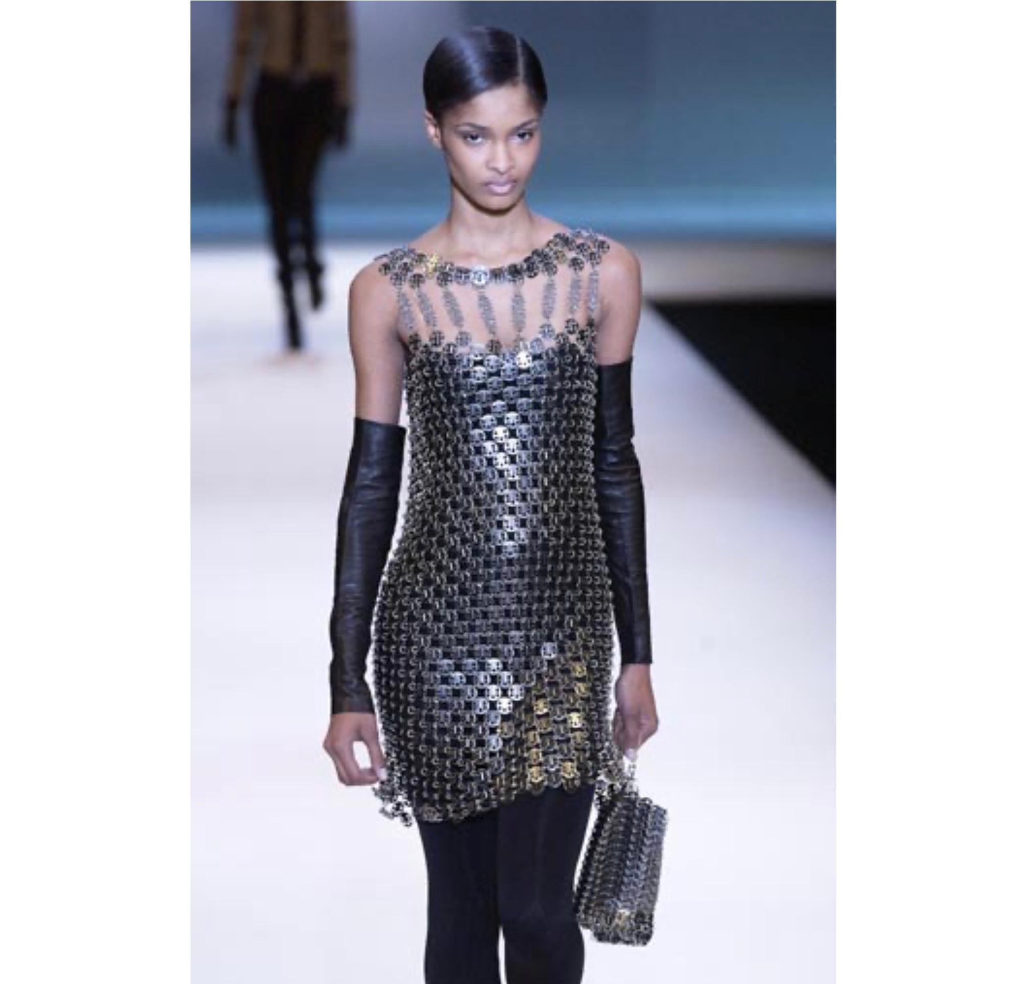 Paco Rabanne Metal Disc Cocktail Dress For Sale 2