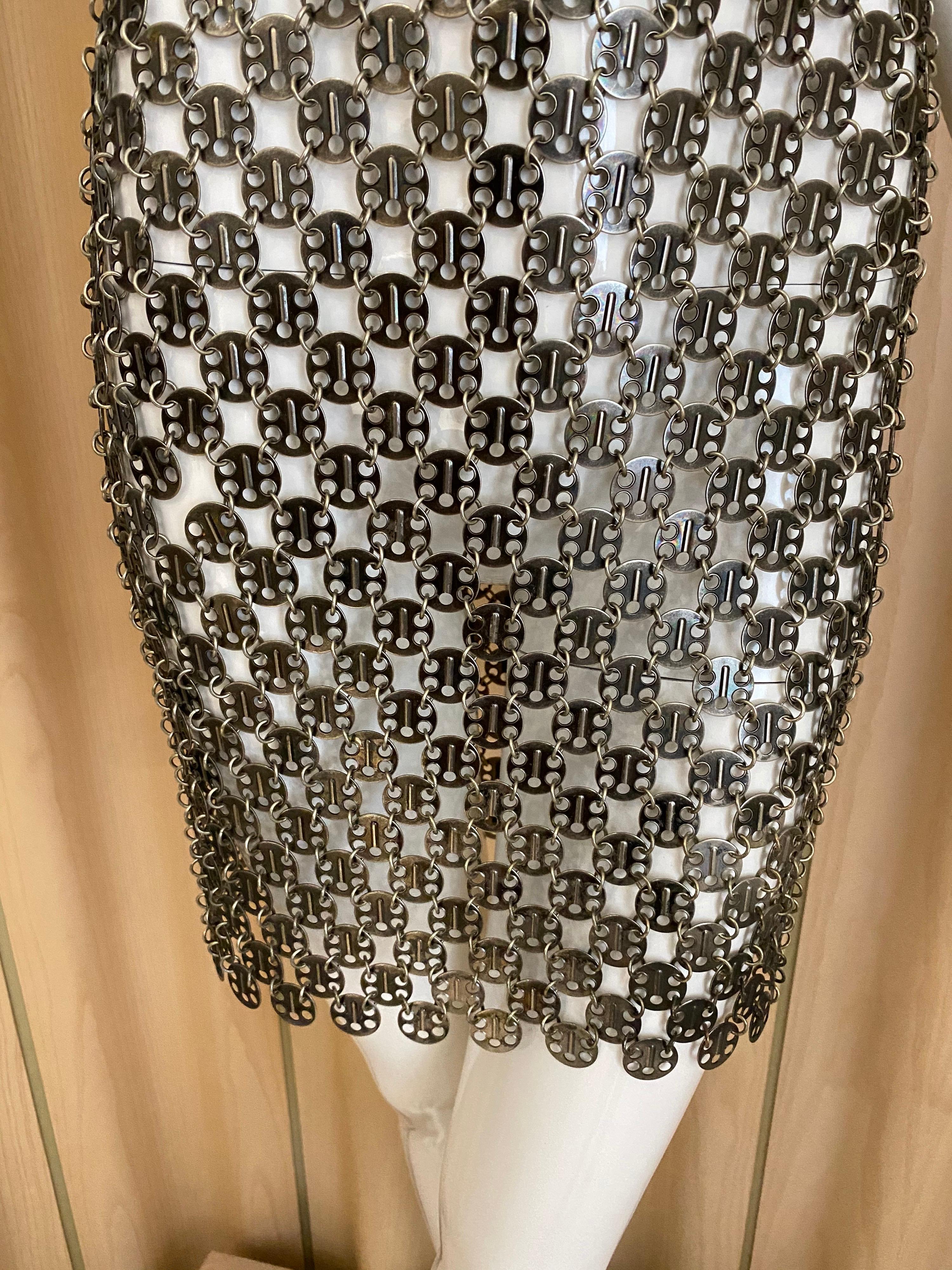 Gray Paco Rabanne Metal Disc Cocktail Dress For Sale