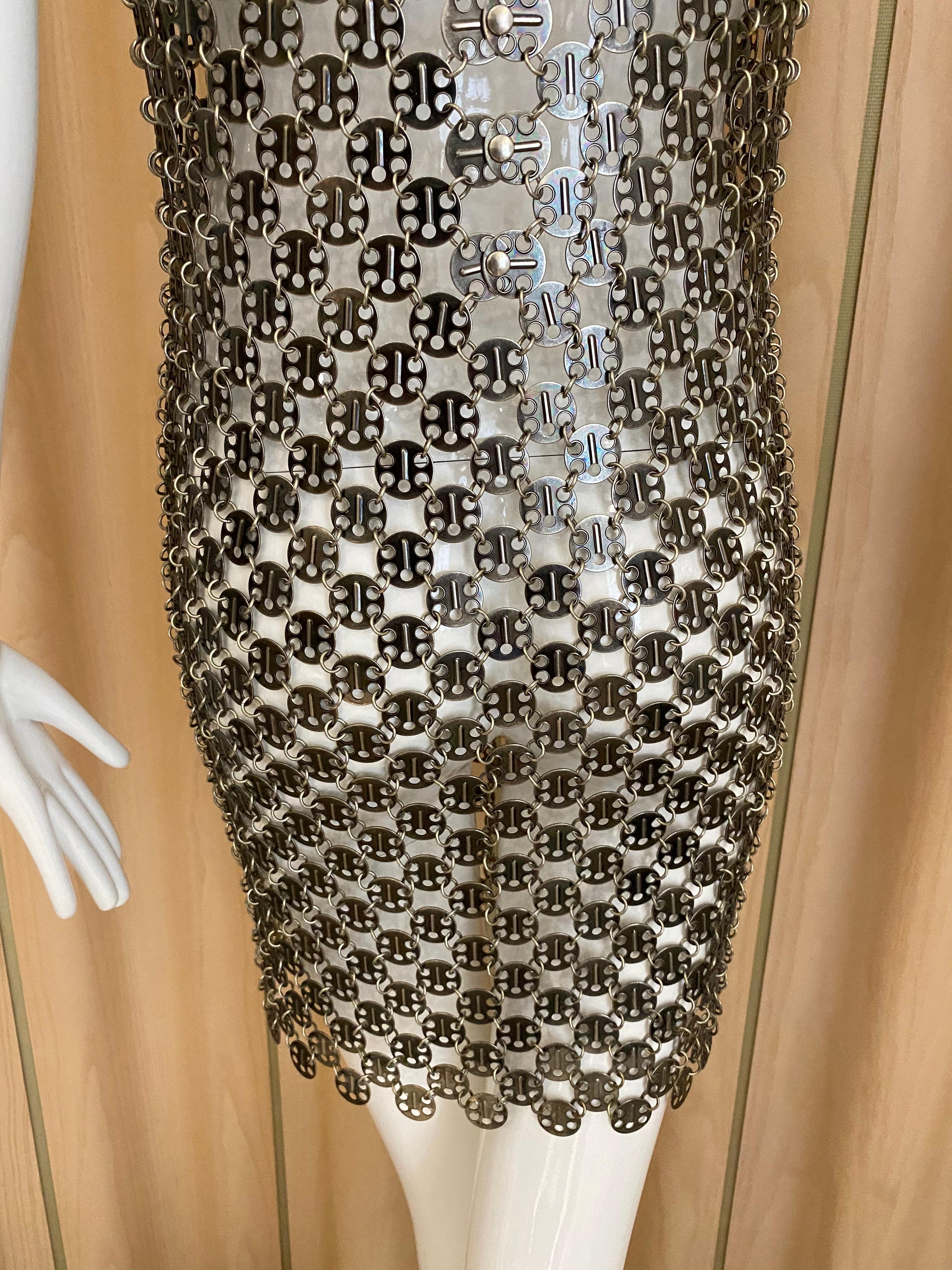 Women's Paco Rabanne Metal Disc Cocktail Dress For Sale