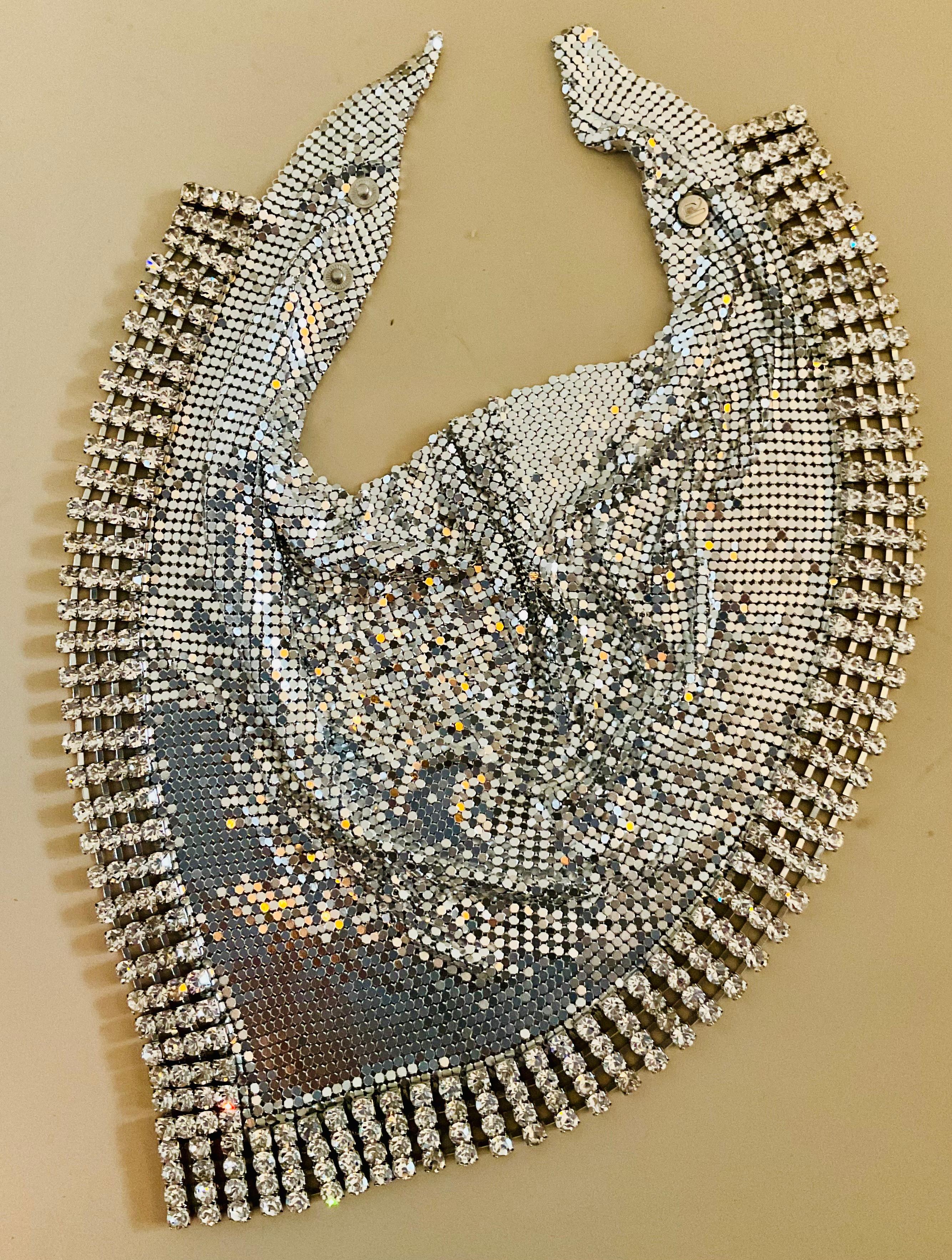 Paco Rabanne Bufanda Triángulo Malla Metálica Pedrería Coleccionistas Beige en venta