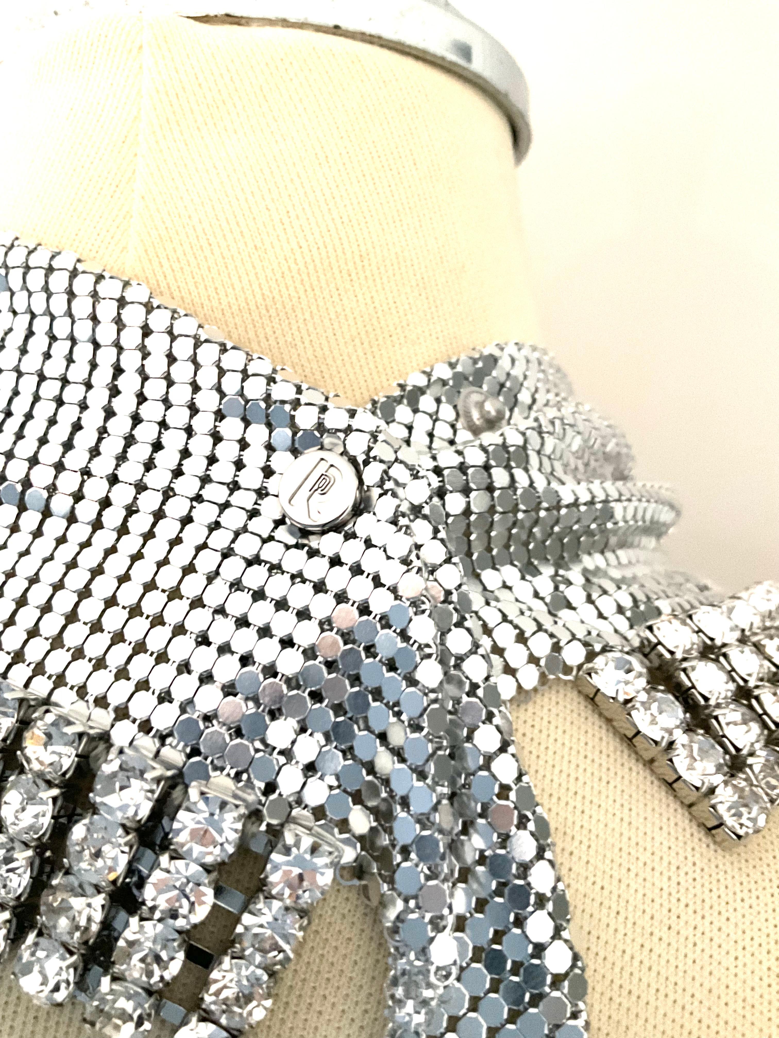 Femenino o masculino Paco Rabanne Bufanda Triángulo Malla Metálica Pedrería Coleccionistas en venta