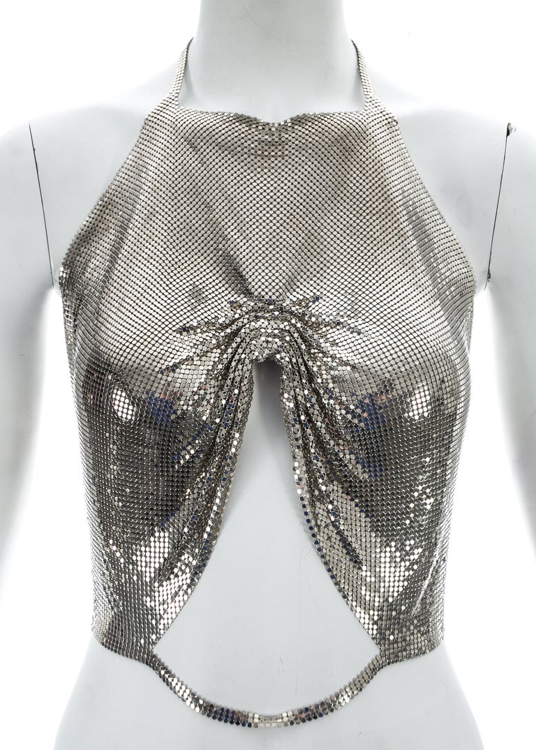 Paco Rabanne metal mesh vest with cutout, A/W 2000 at 1stDibs