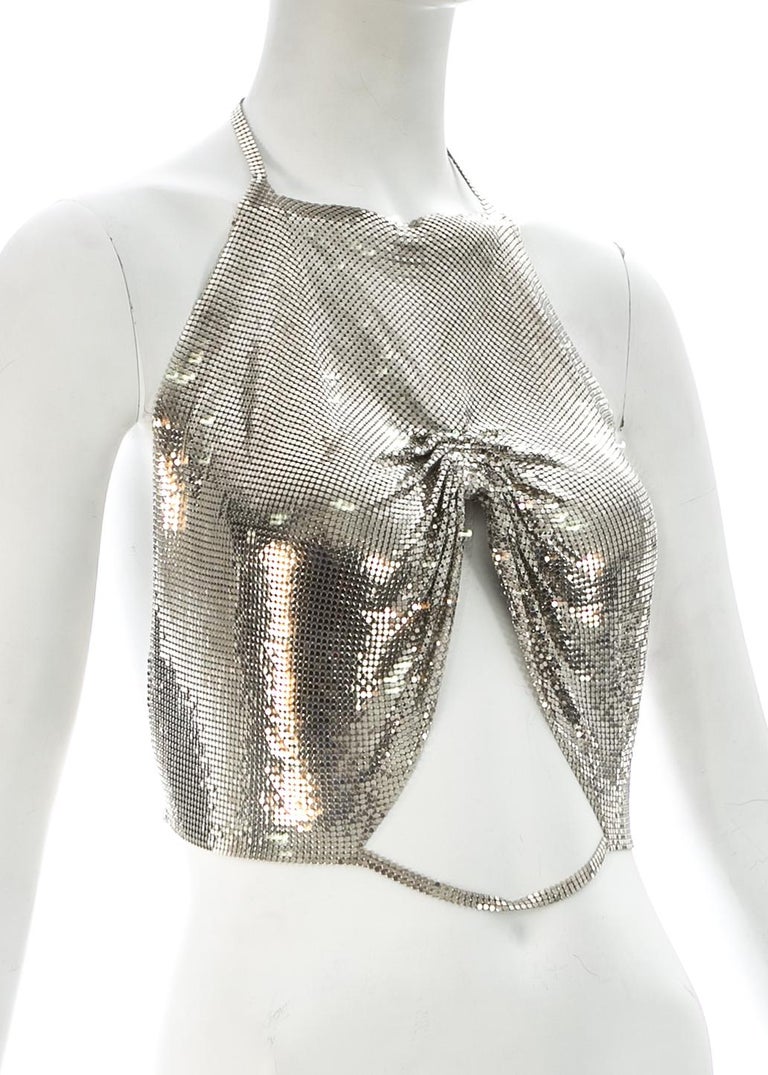 Paco Rabanne metal mesh vest with cutout, A/W 2000 at 1stDibs