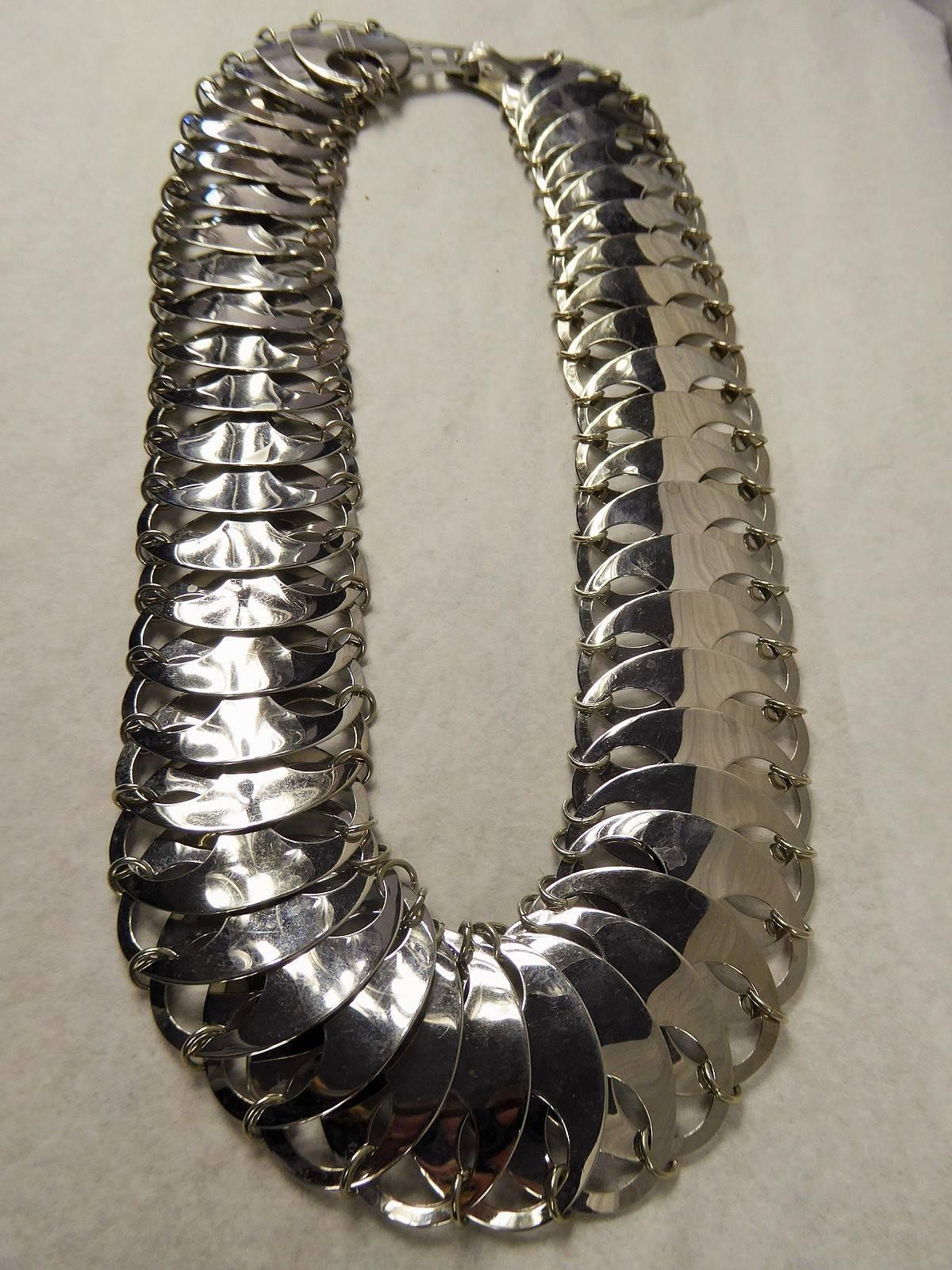 An Early Paco Rabanne Couture Metallic Belt Circa 1970/1980 In Good Condition For Sale In Toulon, FR