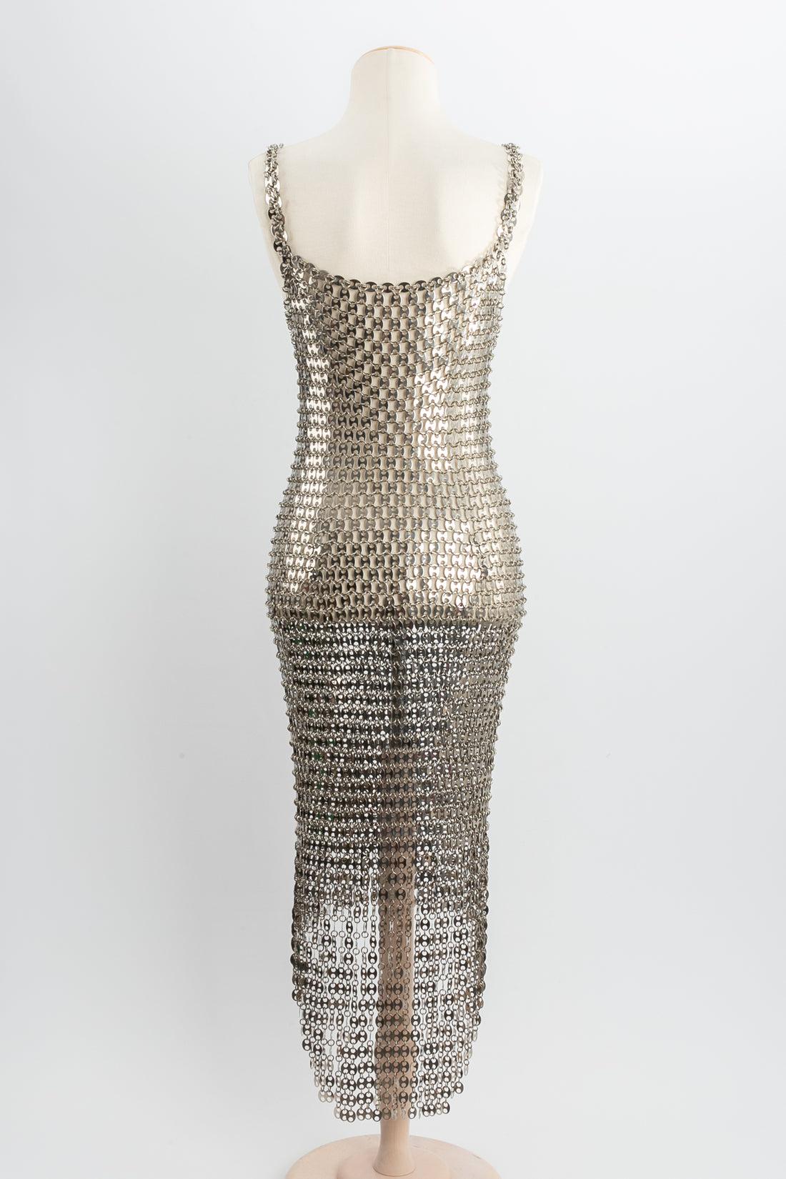 Paco Rabanne Metallic Dress Spring/Summer Collection, 1982 In Excellent Condition In SAINT-OUEN-SUR-SEINE, FR