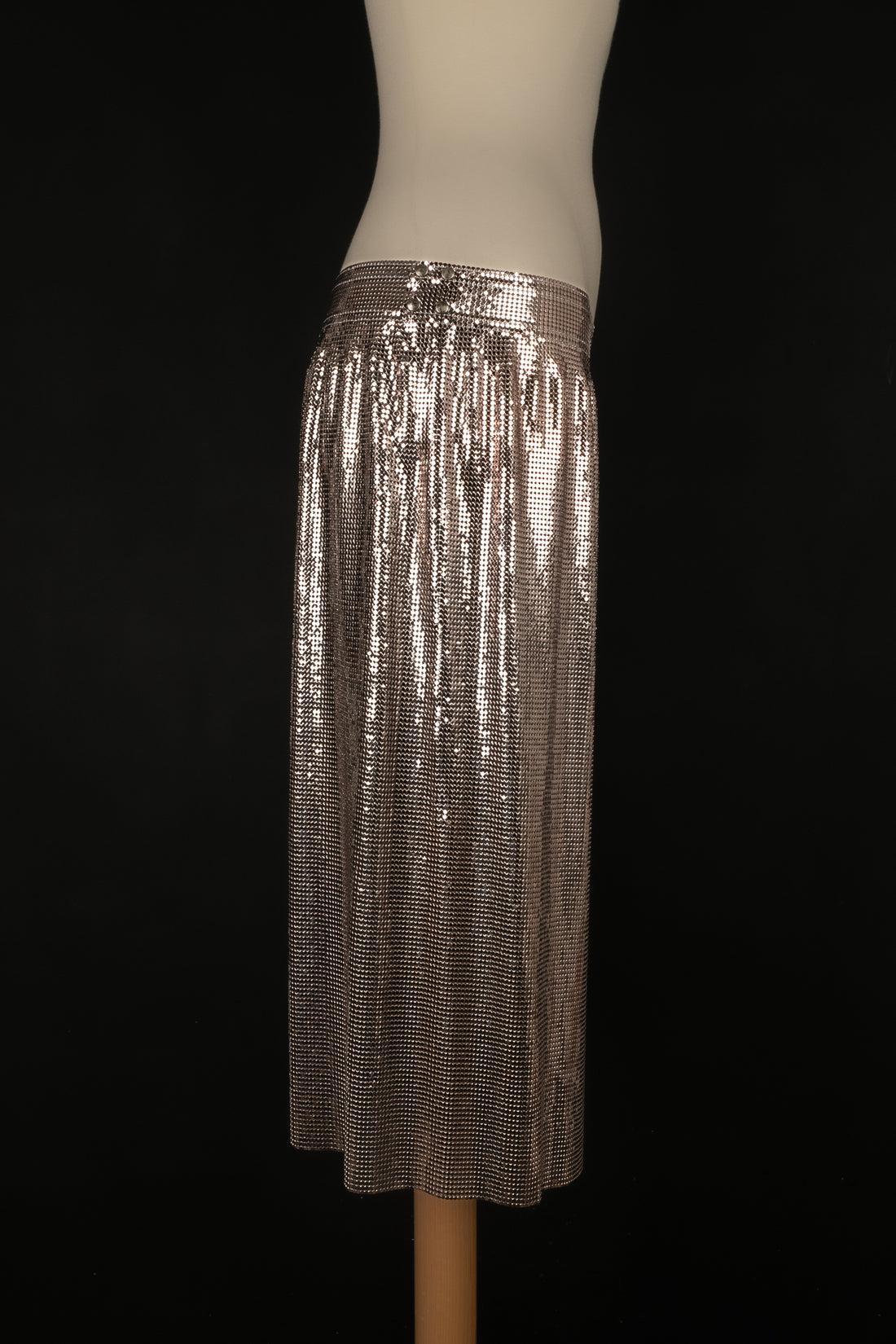 Black Paco Rabanne Metallic Mesh Skirt