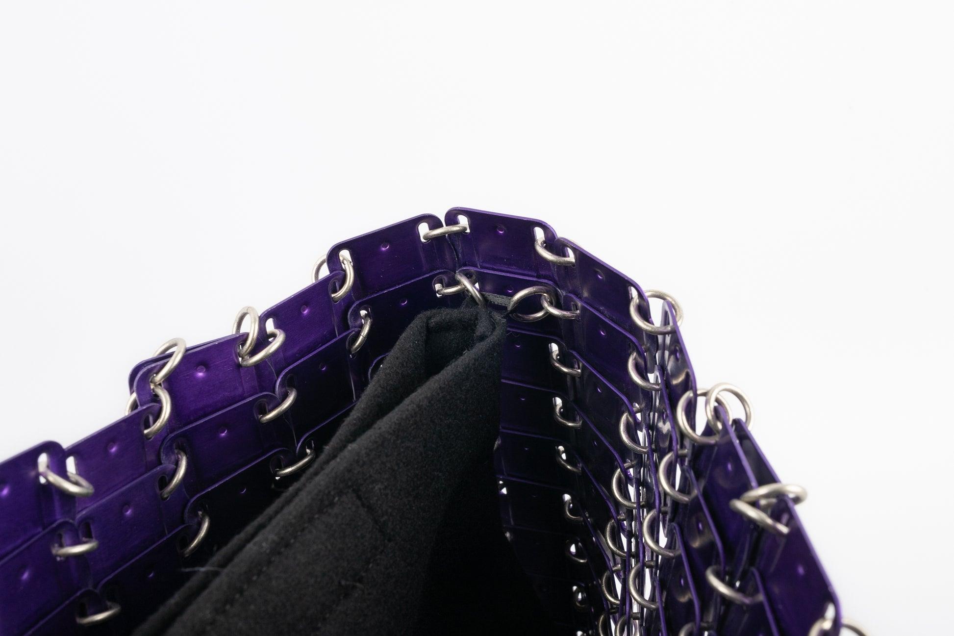 Paco Rabanne  Metallic Purple Brass Pastilles Bag, 1969 In Excellent Condition In SAINT-OUEN-SUR-SEINE, FR