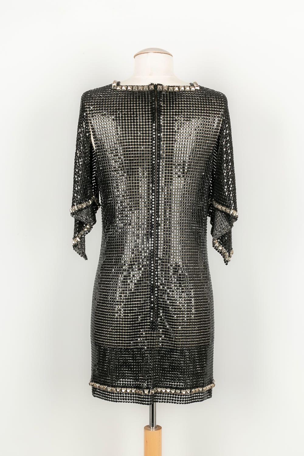 Paco Rabanne Mini Dress in Metallic Mesh In Excellent Condition In SAINT-OUEN-SUR-SEINE, FR