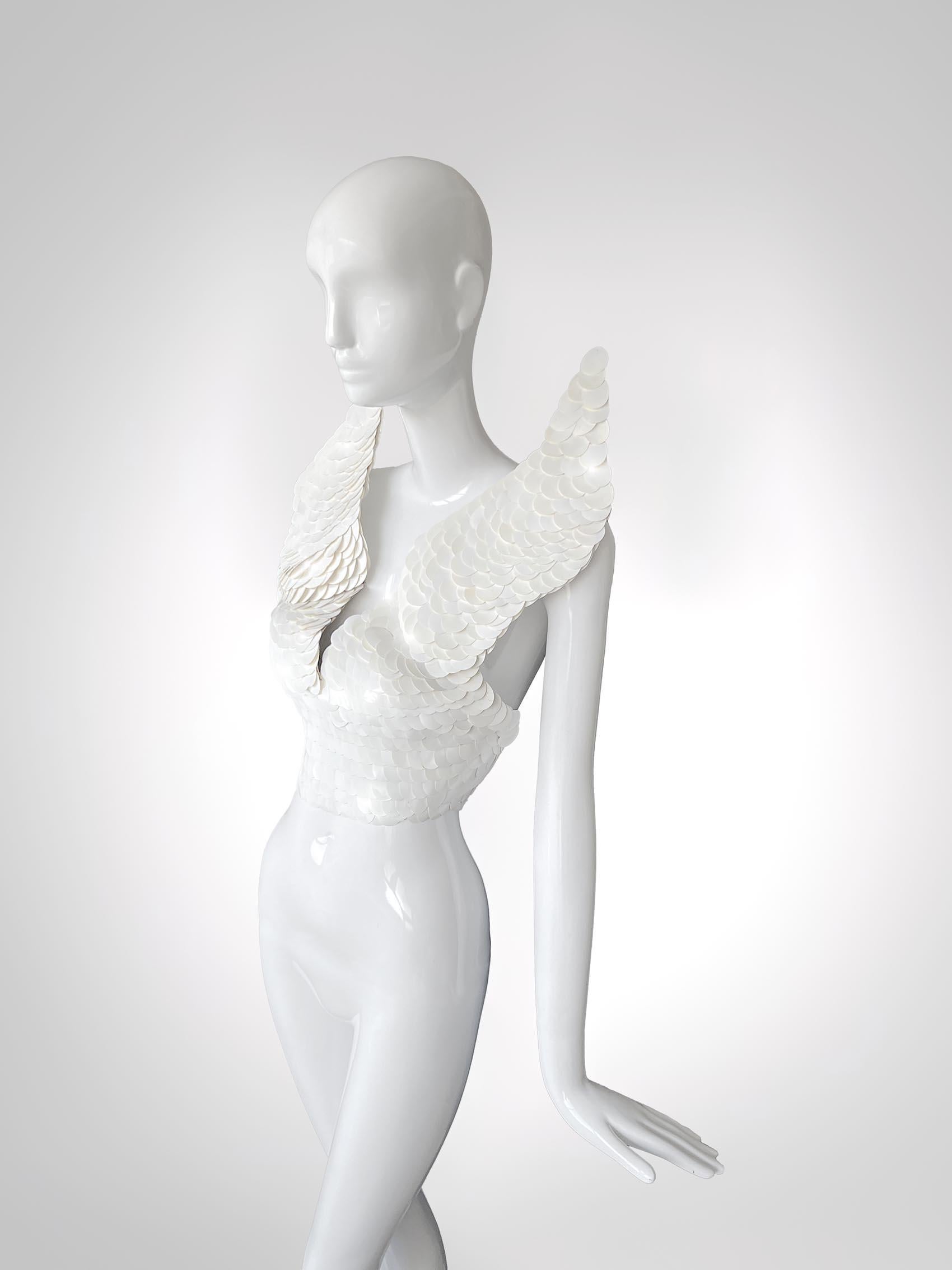 PACO RABANNE Pièce d'exposition digne d'un musée Ailes d'ange en paillettes Top Corsage 3