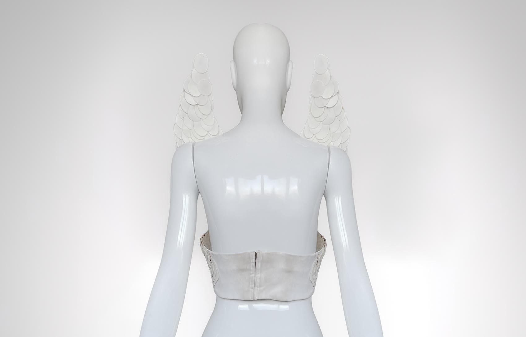 PACO RABANNE Pièce d'exposition digne d'un musée Ailes d'ange en paillettes Top Corsage 4