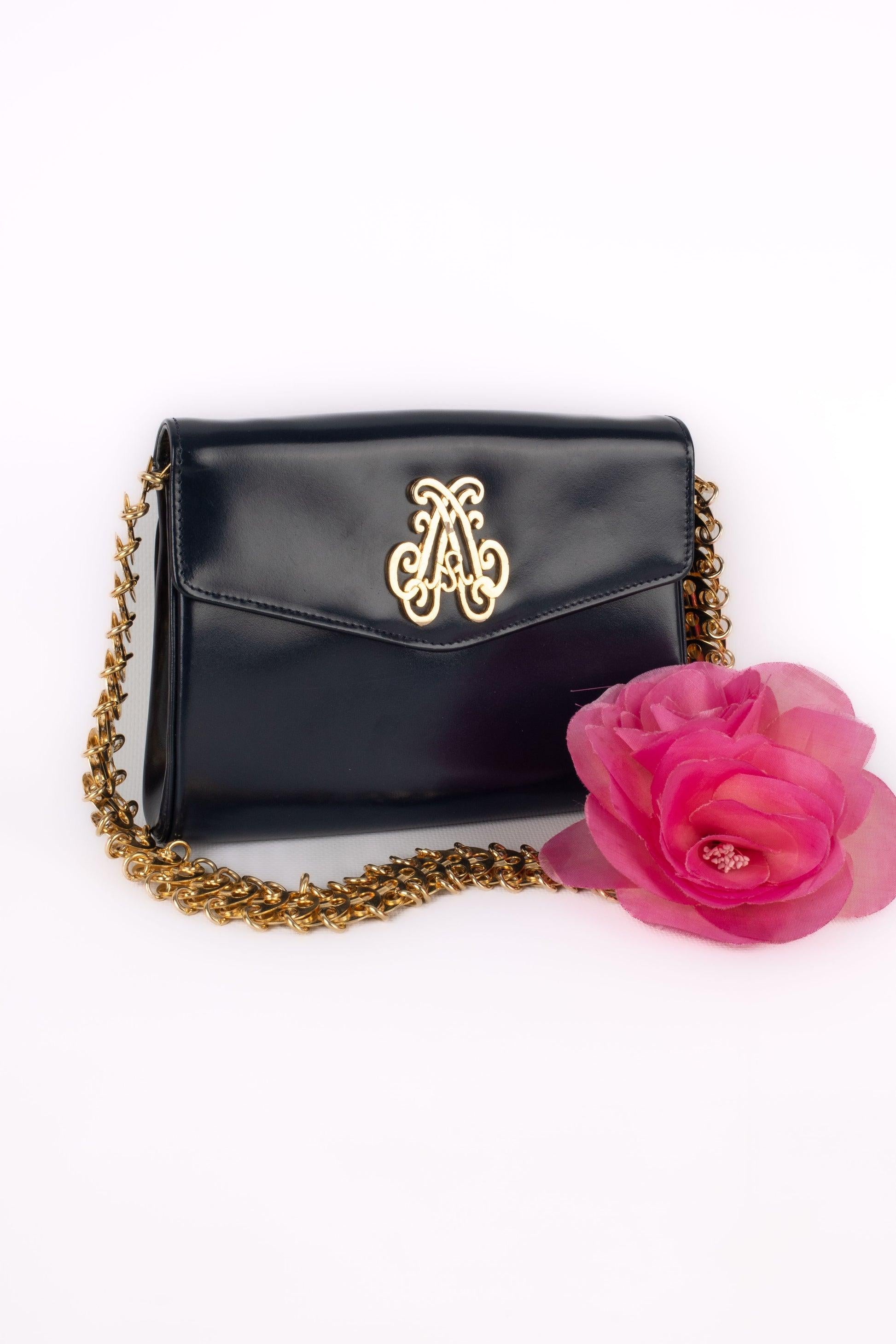 Paco Rabanne Navy-Blue Calfskin Handbag For Sale 6