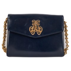 Paco Rabanne Marineblaue Kalbslederhandtasche