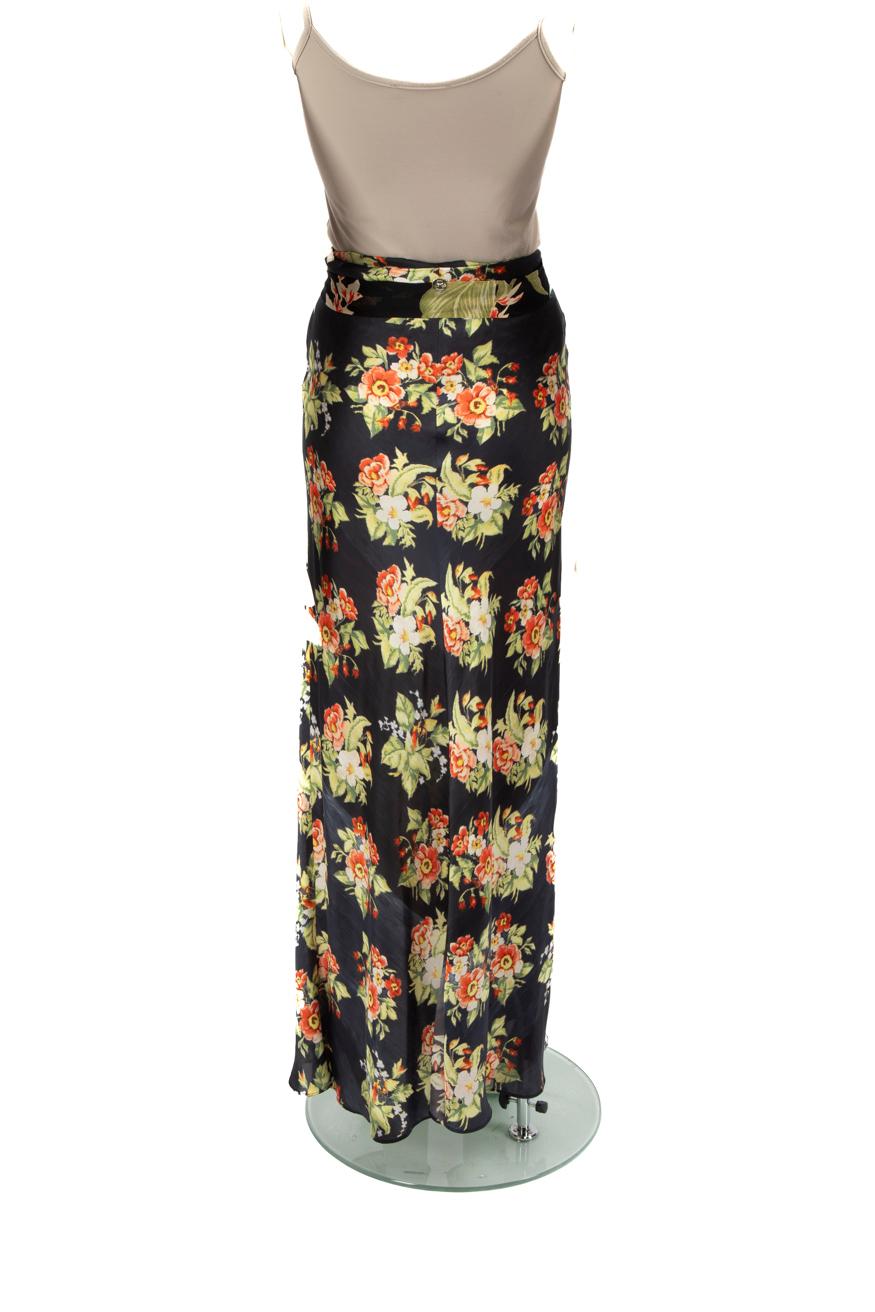 Black Paco Rabanne Navy Floral Print Maxi Skirt Size S