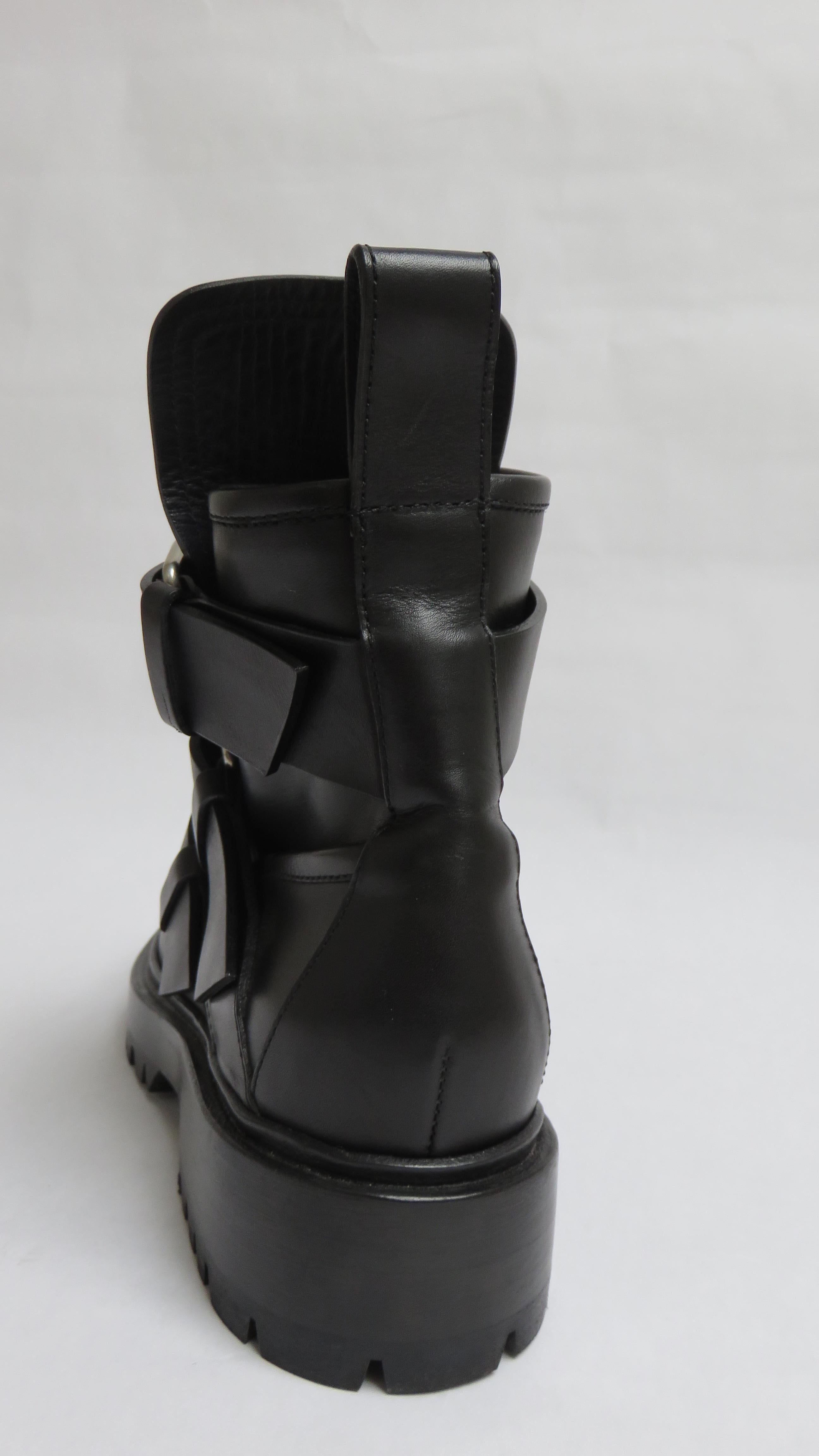 Black Paco Rabanne New Buckle Ankle Boots EU 37