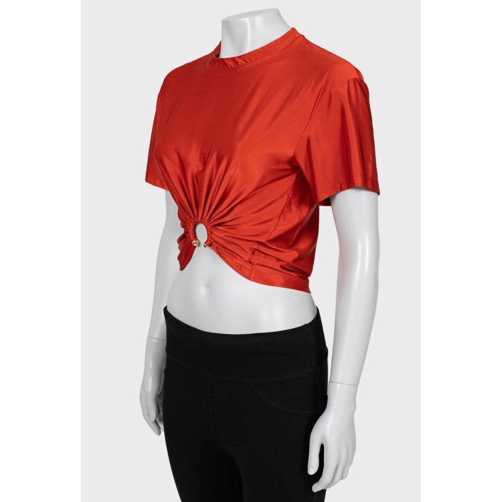 Top Paco Rabanne Naranja Viscosa - Talla XS Rojo en venta