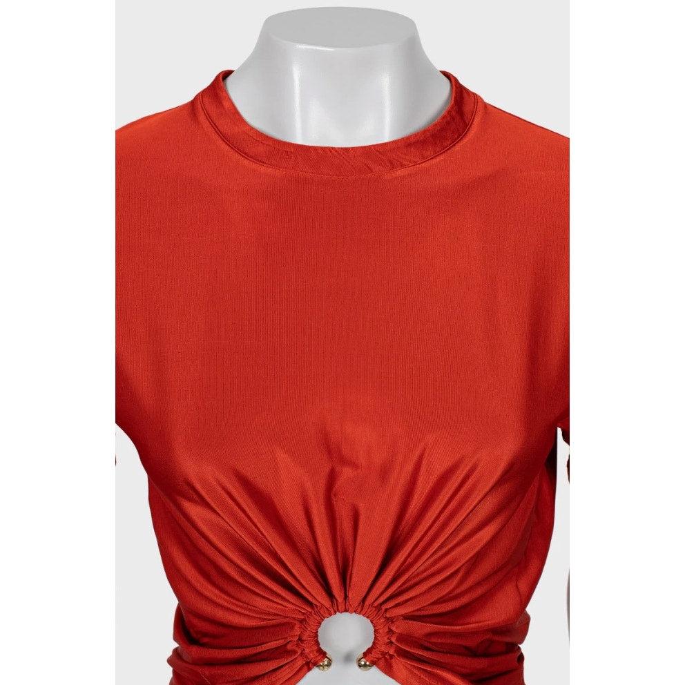 Top Paco Rabanne Naranja Viscosa - Talla XS en Excelente estado para la venta en Krakow, PL