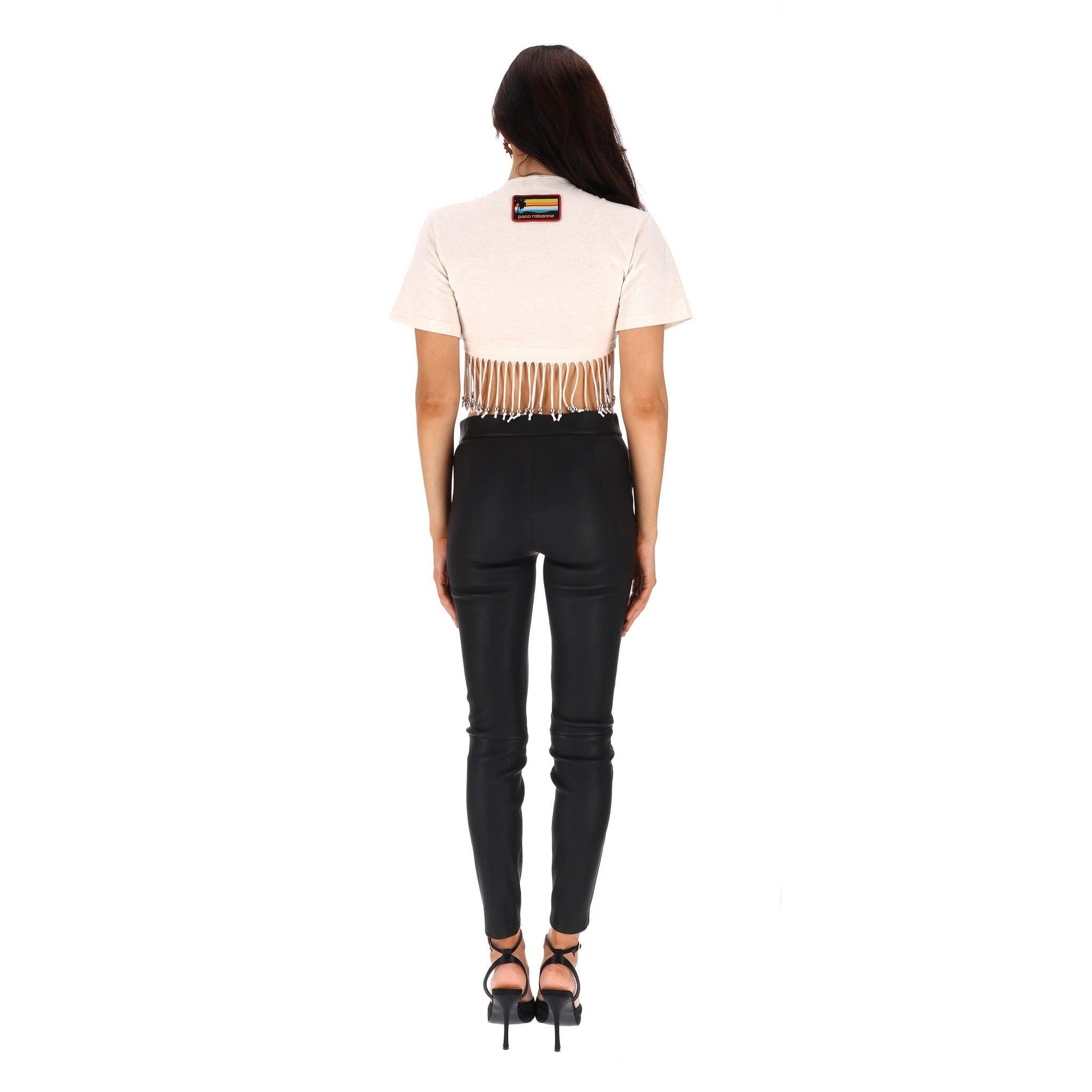 Paco Rabanne Organic Cotton Cropped Tassel Top Excellent état - En vente à London, GB