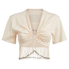 Paco Rabanne Organic Cotton Cropped Tassel Top