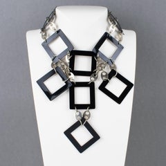 Collar Futurista de Cromo y Esmalte Paco Rabanne Paris