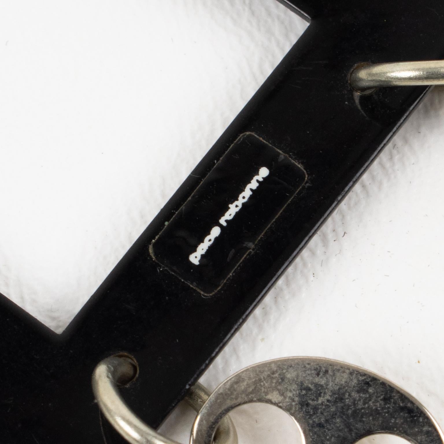 Paco Rabanne Paris Futuristic Chrome and Enamel Necklace For Sale 3
