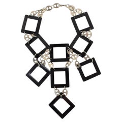 Collar Futurista de Cromo y Esmalte Paco Rabanne Paris