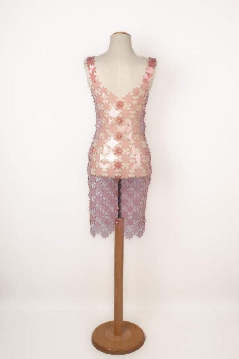 Vestido Paco Rabanne Rosa Transparente PVC Rabanne Beige en venta