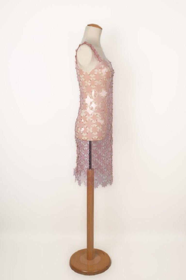 Vestido Paco Rabanne Rosa Transparente PVC Rabanne en Excelente estado para la venta en SAINT-OUEN-SUR-SEINE, FR