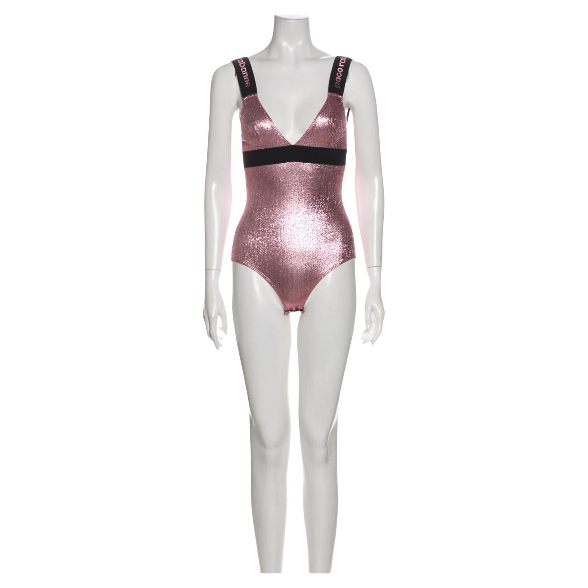 Paco Rabanne Plunge Neckline Sleeveless Bodysuit