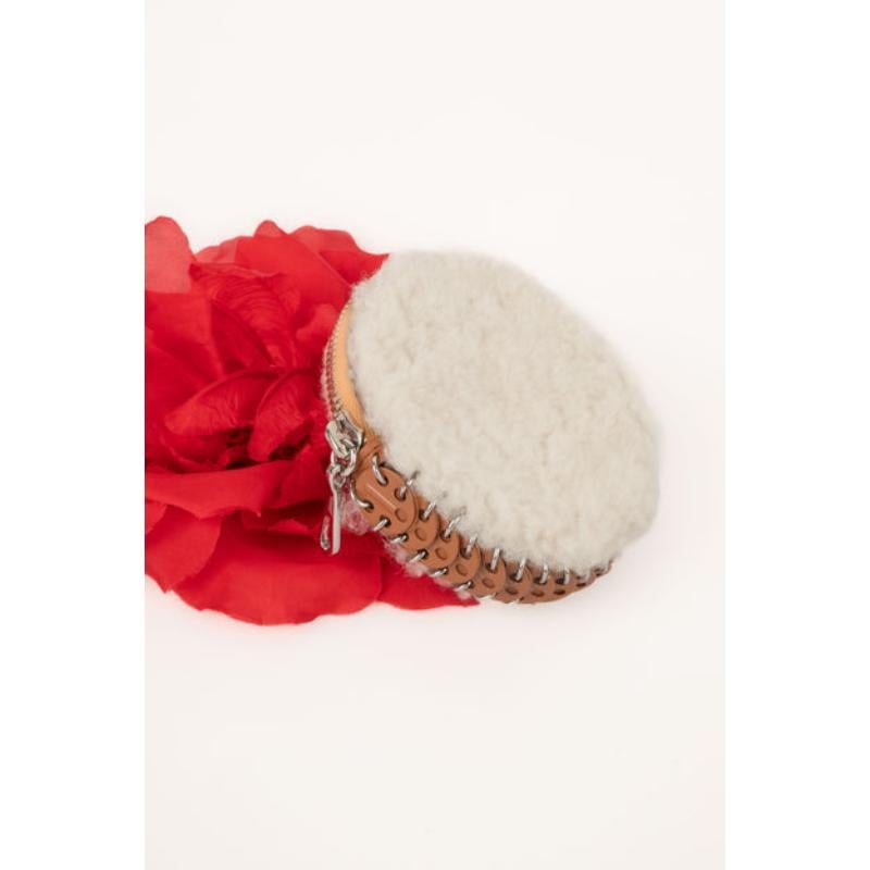 Paco Rabanne Purse with Sheepskin Fur For Sale 4
