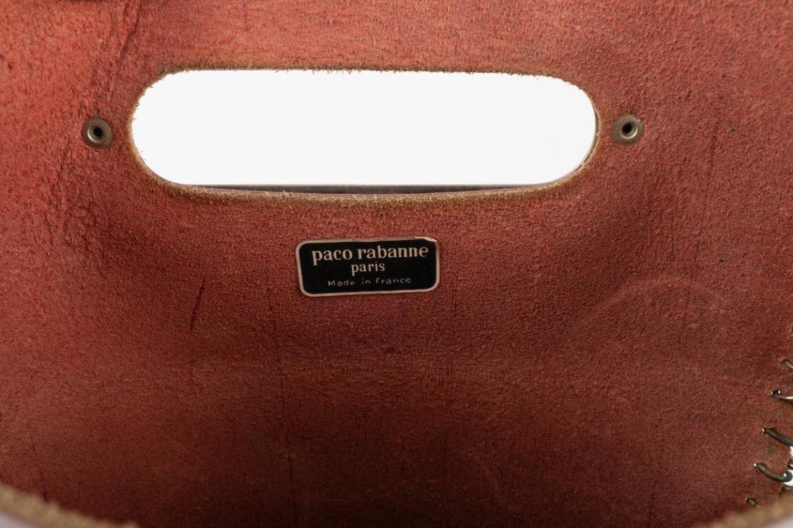 Paco Rabanne Bolso de cuero rojo con metal plateado, años 60 en venta 2