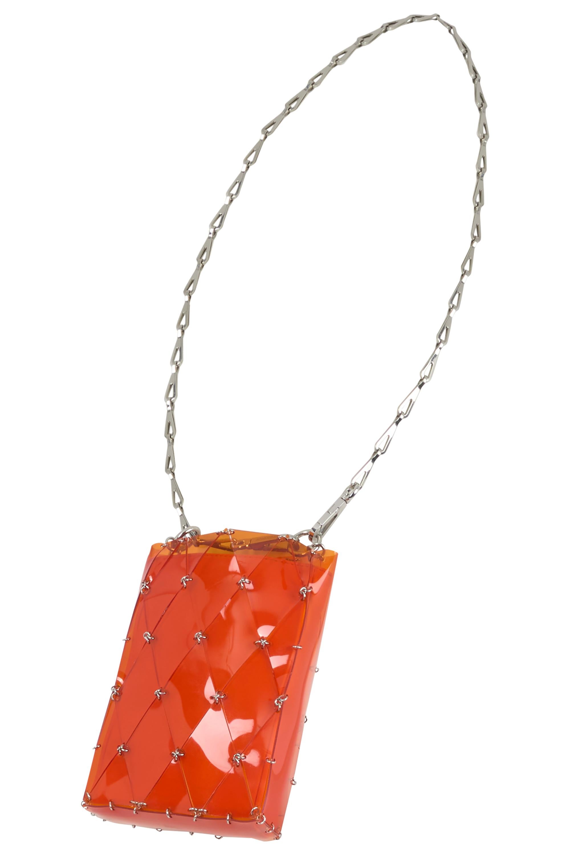 Rouge Paco Rabanne Reedition 1969 Orange Resine Nano bag en vente