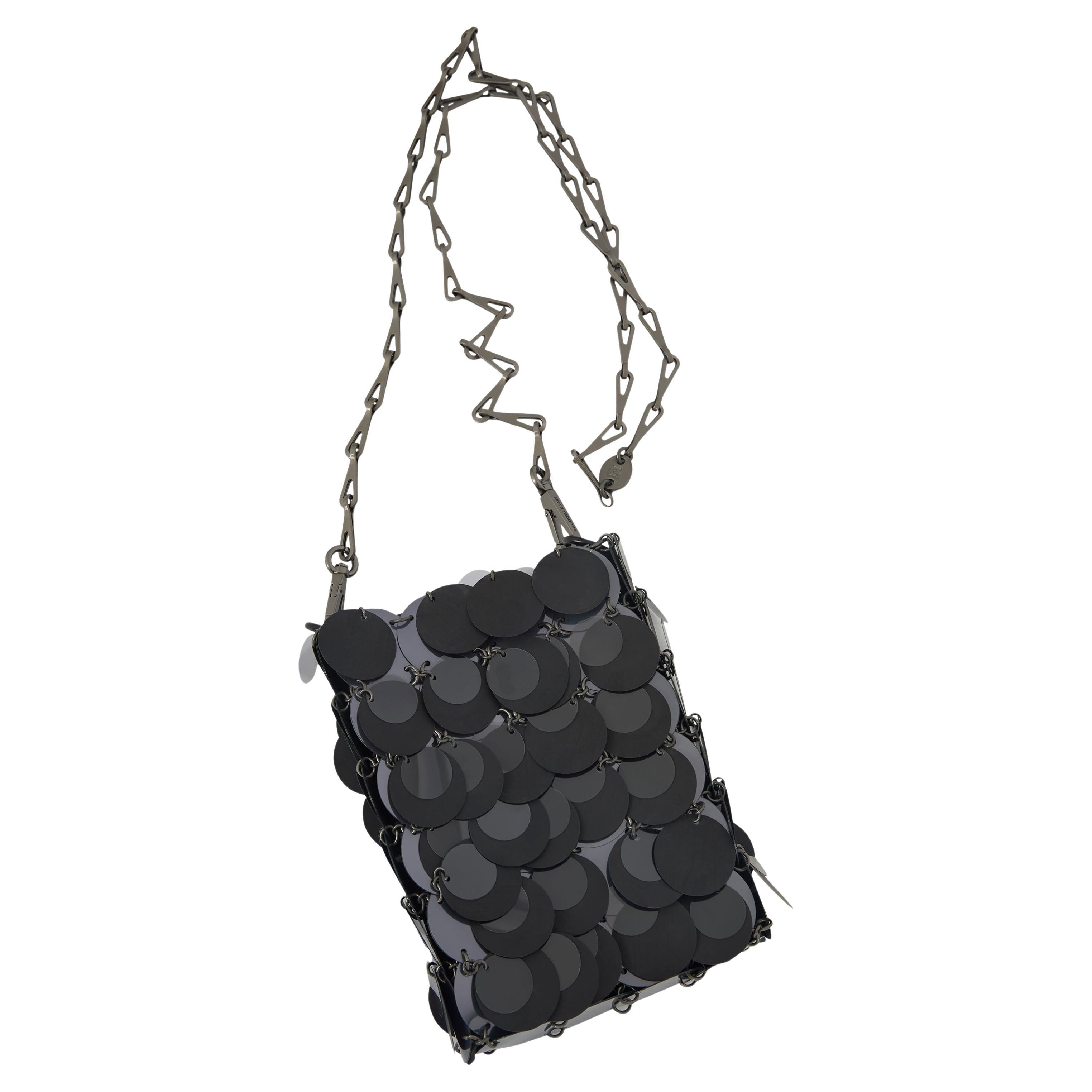 Borsa Paco Rabanne Disco Nano Nera in vendita