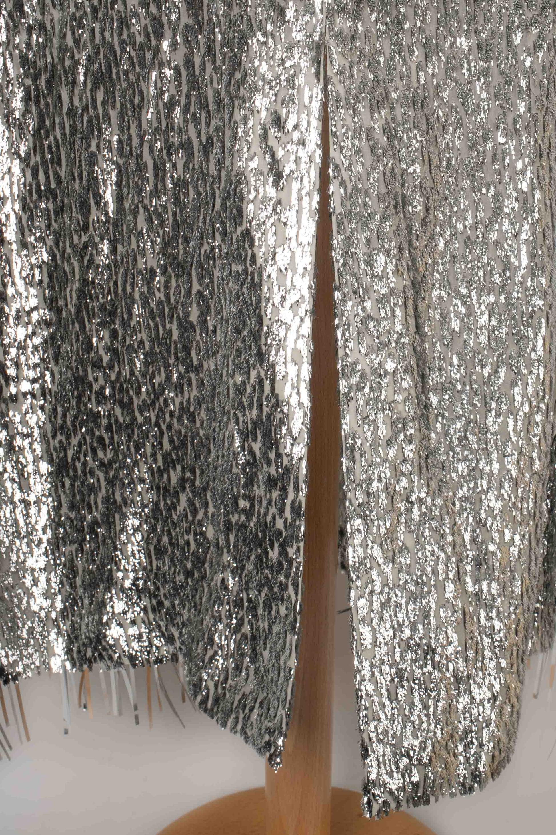 Paco Rabanne Set Composed of a Long Sleeveless Top and a Long Silvery Skirt For Sale 5
