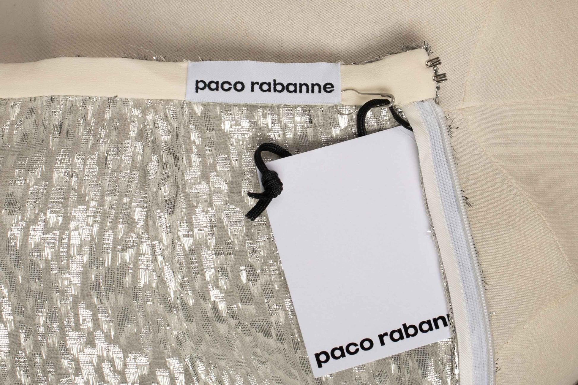 Paco Rabanne Set Composed of a Long Sleeveless Top and a Long Silvery Skirt For Sale 6