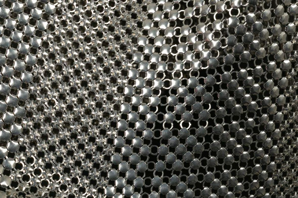 Paco Rabanne Set Composed Top and Skirt in Silver Metallic Mesh 11