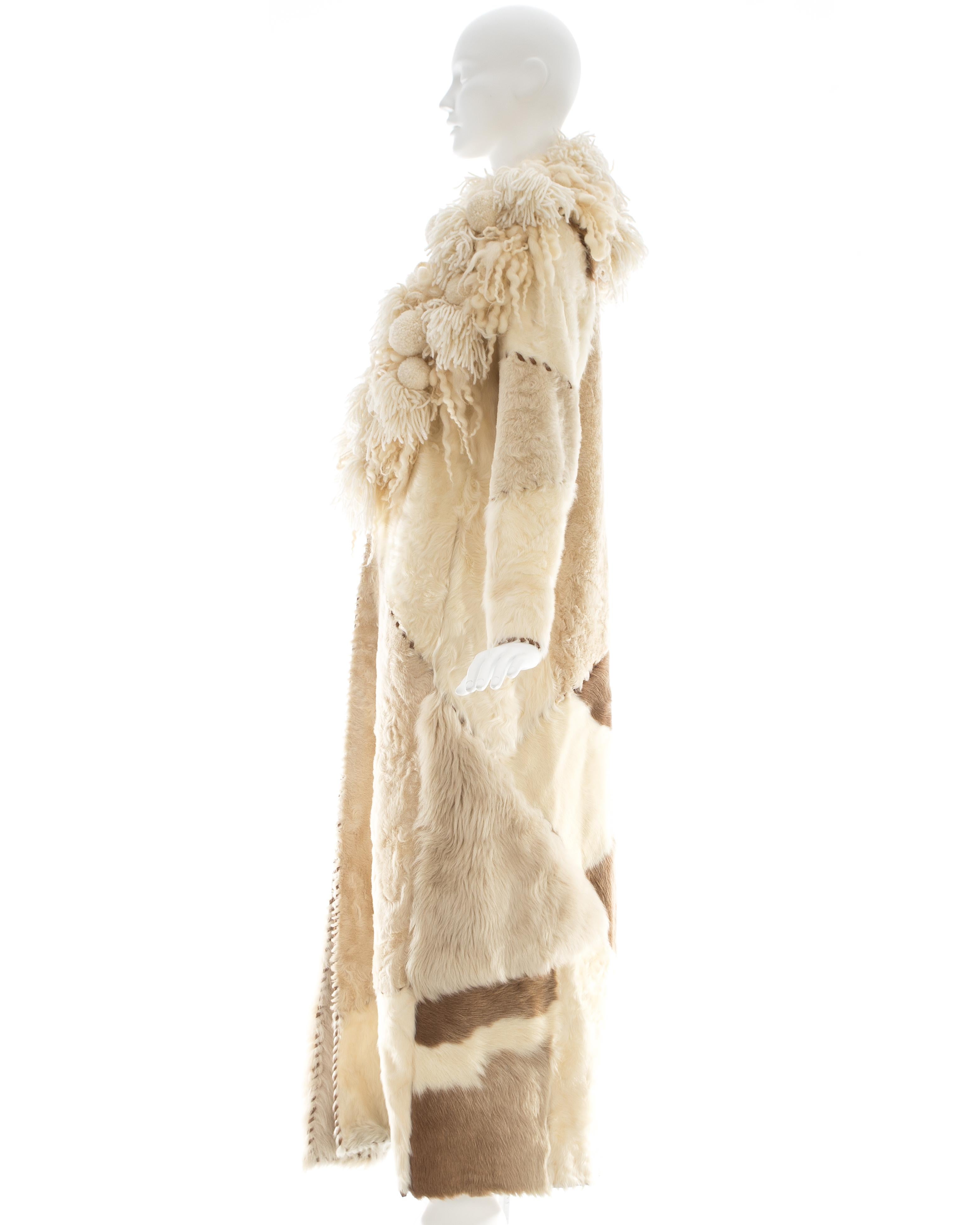 Paco Rabanne sheepskin, goat and pony hair patchwork coat, fw 2002  For Sale 4
