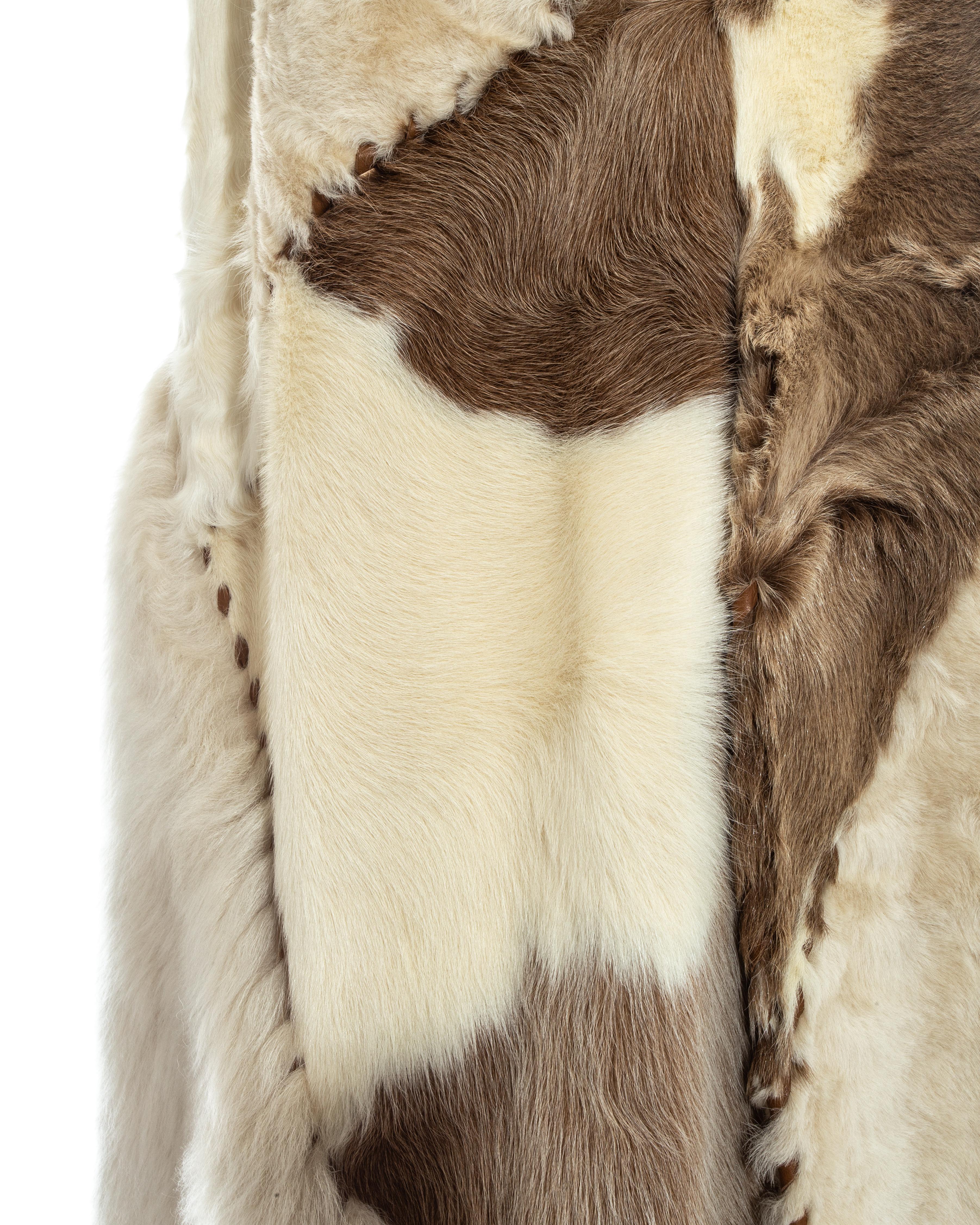 Paco Rabanne sheepskin, goat and pony hair patchwork coat, fw 2002 6