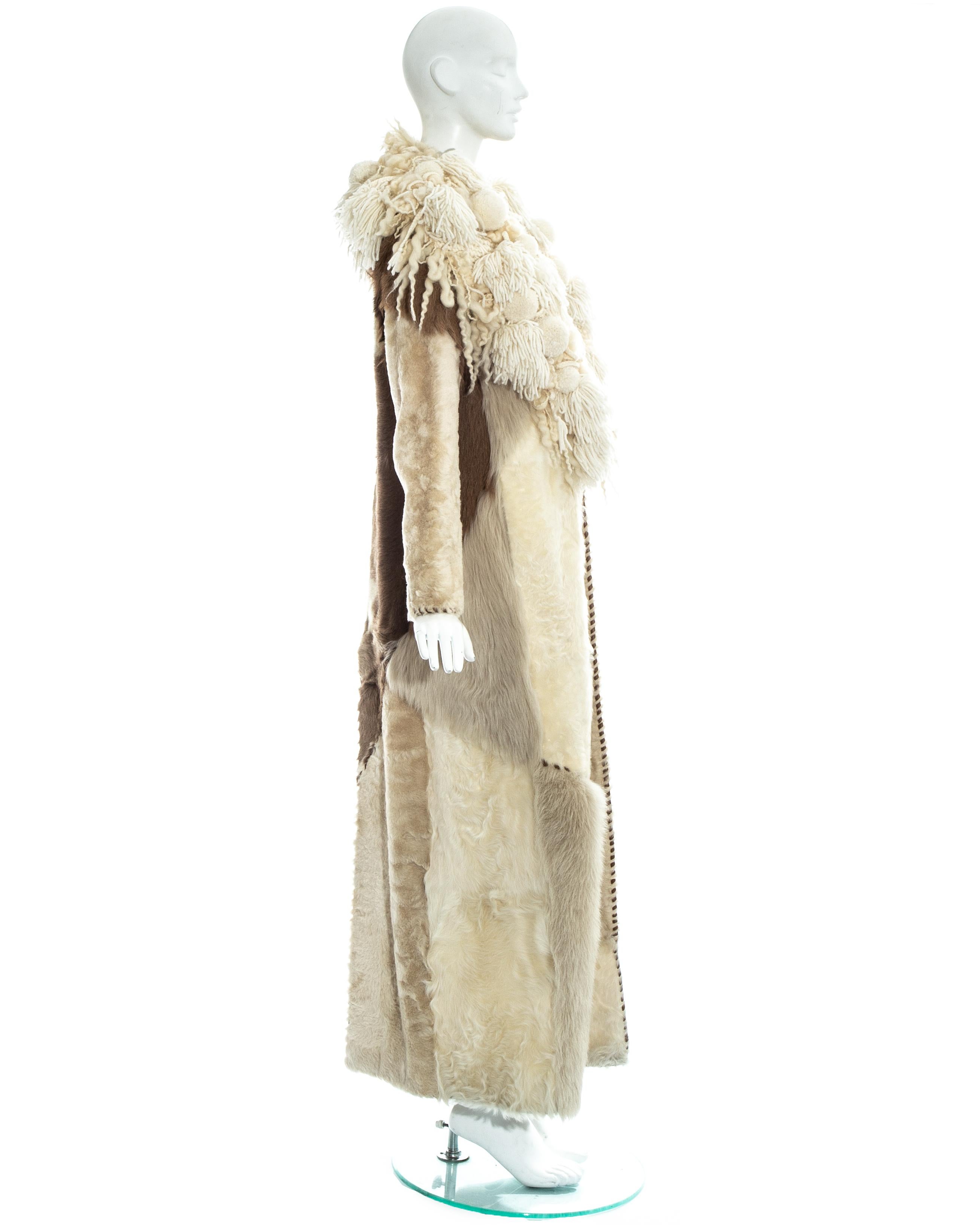 Paco Rabanne sheepskin, goat and pony hair patchwork coat, fw 2002 3